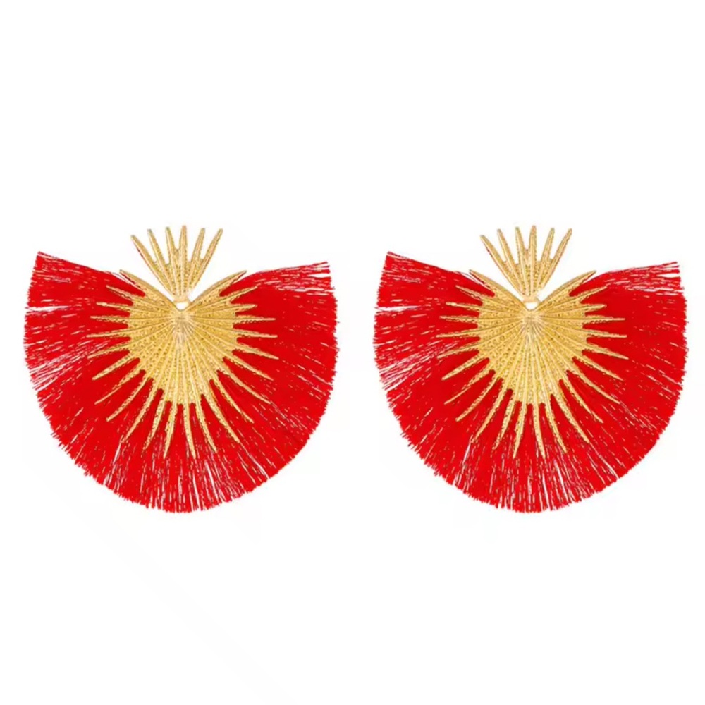Bohemian Irregular Tassel Drop Earrings Vintage Retro Statement Jewelry - Picture 2 of 2